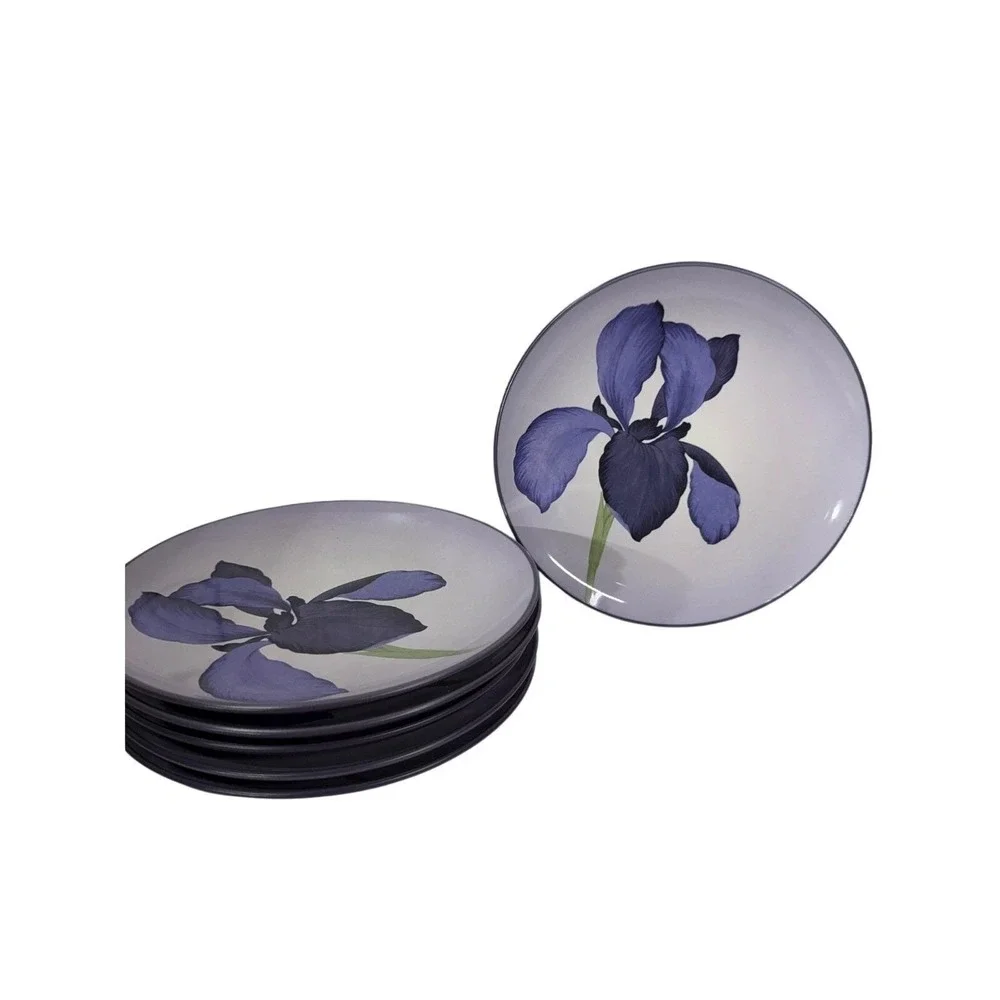 Noritake Colorwave Purple Iris Accent Salad Plates Set of 6 Stoneware 8486